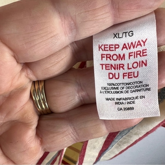 HATLEY Black Lab Dog Striped Tank Top. Red & White w/blue topstitching. Size XL - Picture 4 of 8